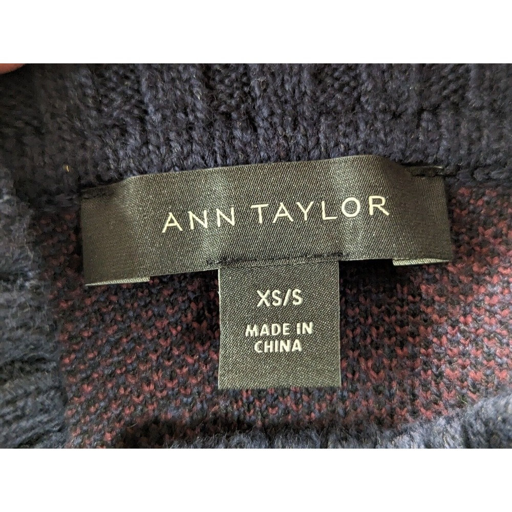 Ann Taylor Turtleneck Sweater Poncho Size XS / S Pullover Knit Cotton Blend - Picture 7 of 8